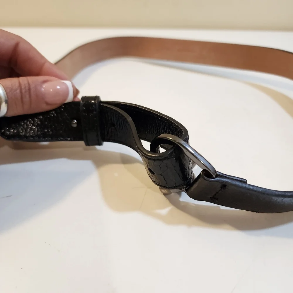 Talbots Women's Black Leather Belt S